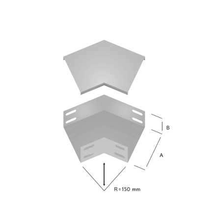 ELETROCALHA CURVA HORIZONTAL 45°