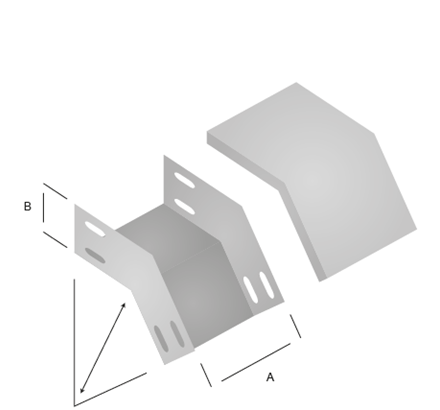 ELETROCALHA CURVA VERTICAL EXTERNA 45°